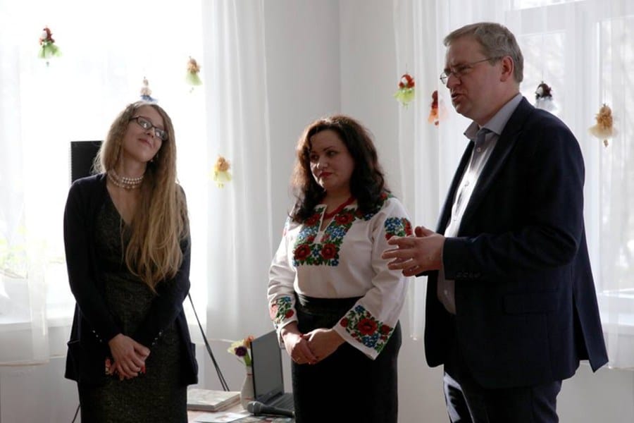 Катерина Білетіна, Галина Коваль, Андрій Кульчинський на презентації виставки "Український портрет", 17 лютого 2017 року