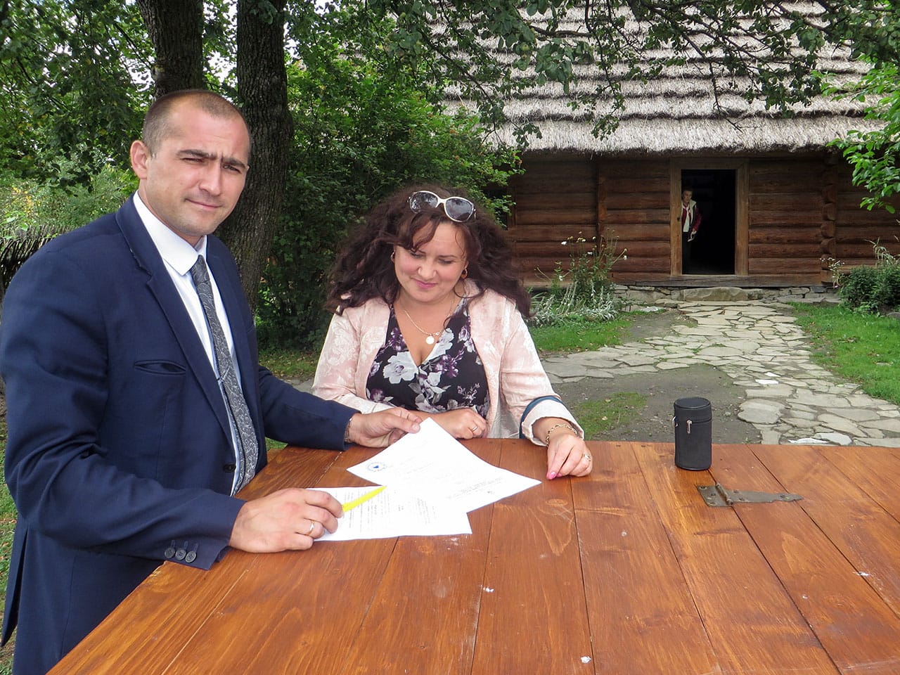 Директор ДІКЗ "Нагуєвичі" Богдан Лазорак та директор музею міста-курорту Трускавця Галина Коваль, 8 серпня 2017