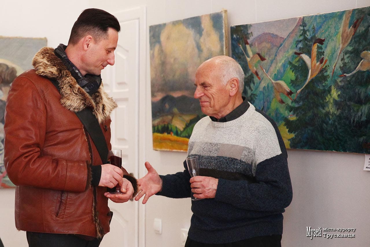 Ігор Ліщинський та Олег Балог на відкритті виставки «Діалог», 04.03.2018. Світлина Ірини Бердаль-Шевчик