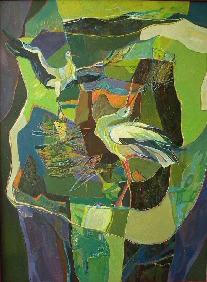 «Гніздо», автор Марія Ворончак; картон, акрил, 80Х60