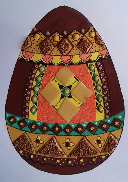 Писанка-зернівка. Авторська робота Галини Мазур