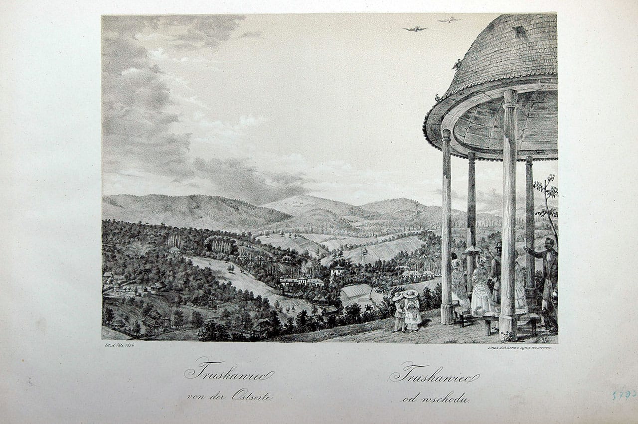 Трускавець. Вид зі Сходу, автор А. Тітц, 1854