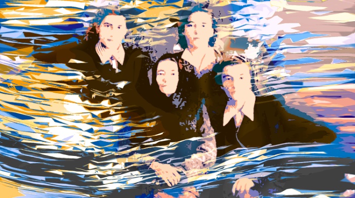 Мати Романа Різняка - Наталія із доньками Дарією, Зеновією та Ганною, 1954 рік