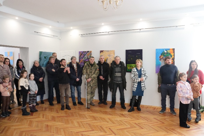 Відкриття мистецької виставки "З бомбосховища" Олега Денисовця зі Львова, 10.02.2023